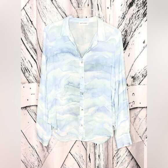 Bella Dahl Capri Button Down Shirt Blue M - Picture 2 of 9